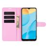 XFDSFDL Flip Wallet Case for Oppo A15 (6.52-Inch), PU Leather, Litchi Pattern, Stand, Magnetic Closure, Card Slots, Pink view 2