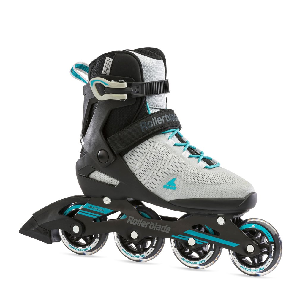Rollerblade Spark 80 W 2022 Women's Inline Skates, Gray/Turquoise, Size 39