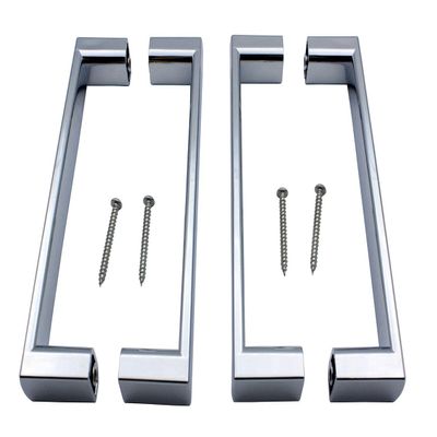 KEABATH 2-Pair Shower Door Handle Knobs, Chrome ABS, 145 mm Hole Center