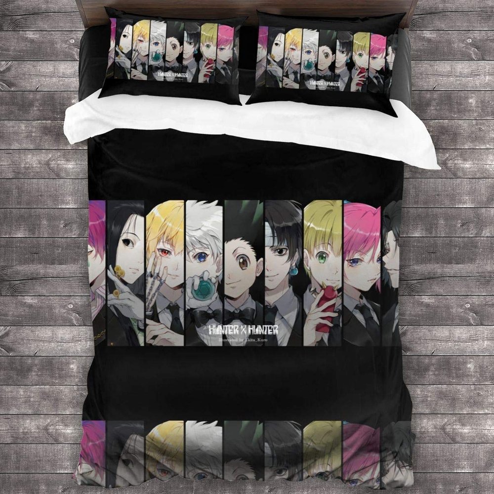 NICHIYO Hisoka Hunter 3D Microfiber Bedding Set, Double, 200 x 200 cm + 80 x 80 cm
