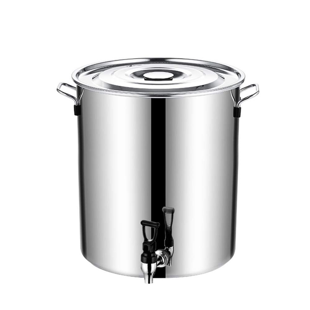 MNSSRN Stainless Steel Bucket with Spigot and Lid, 108 L