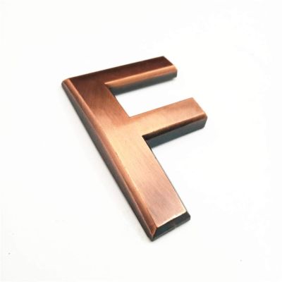 Geeyu ZHaonan Modern House Number Plaque, Red Copper-Style, 7 cm, Color F