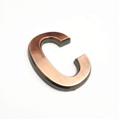 Geeyu ZHaonan Modern House Number Plaque, Red Copper, ABS Plastic, 7 cm, Color C