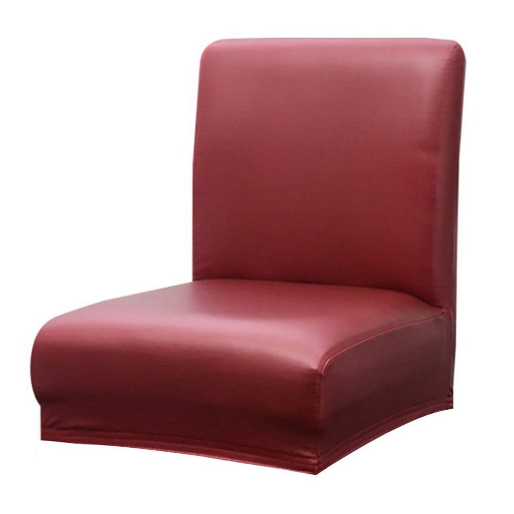 Tubayia Stretch Waterproof Short-Back Chair Cover, Wine Red