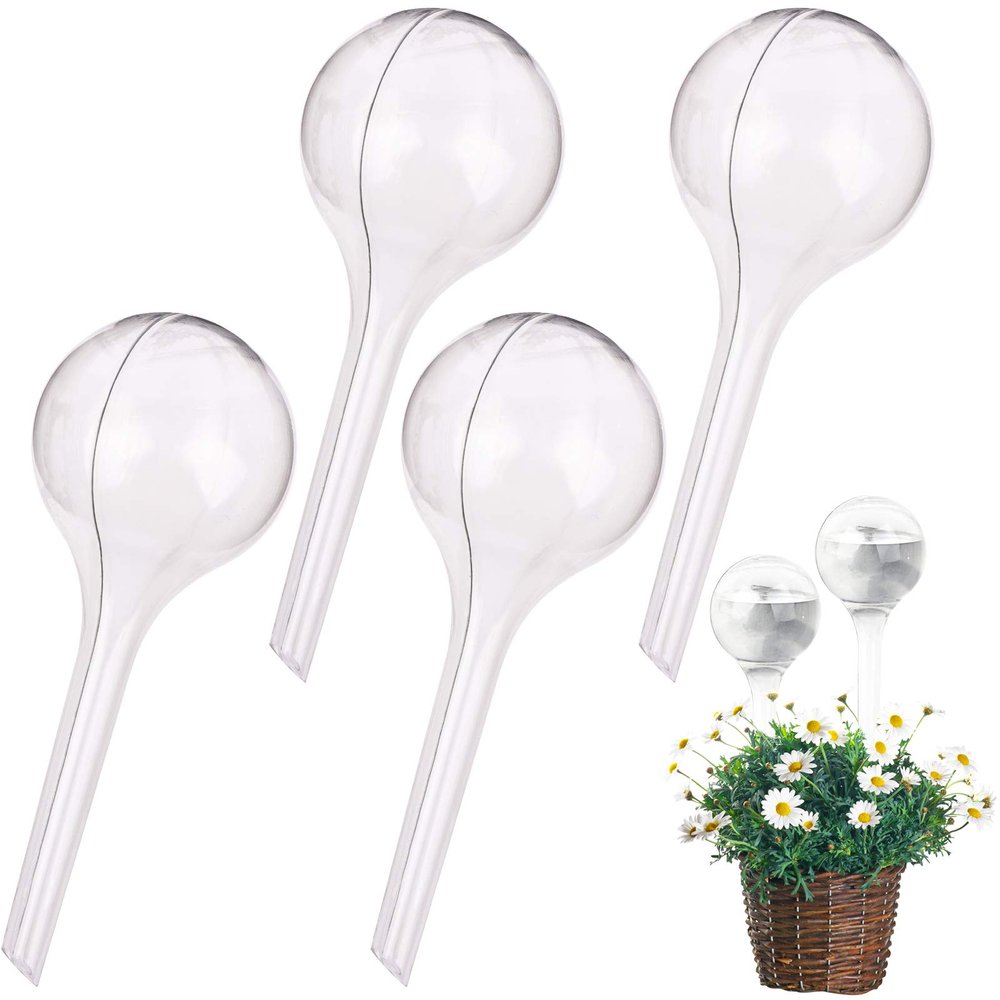 LOCOLO 4-Pack Large Plant Watering Globes, 26.5 x 8 cm, Self-Watering PVC Dispensers