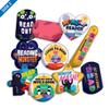 Monster-Themed Reading Brag Tags Value Pack: 100 Tags + 25 Made-in-USA, Hypoallergenic... view 2