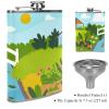 Leather Hip Flask with Funnel for Camping and Barbecues view 3