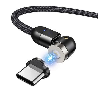 Maclean MCE474 Magnetic USB Cable with USB-C Adapter, 1 m, Fast Charging