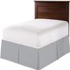 Pleated Dust Ruffle Bed Skirt, 100% Cotton, Light Gray, Super King, 30 cm Drop view 1
