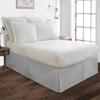 Pleated Dust Ruffle Bed Skirt, 100% Cotton, Light Gray, Super King, 30 cm Drop view 3