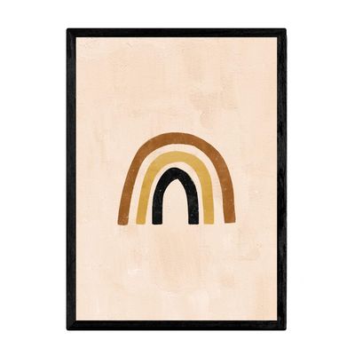Nacnic Abstract Poster of Soles and Moons, Brown Celestial Bodies, “Celestial 5” Display Box, A4 with Frame