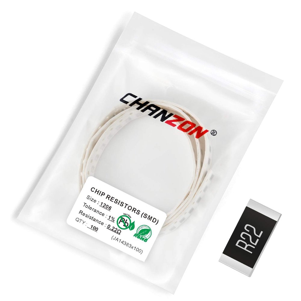 Chanzon 100-Piece 1206 SMD Resistor 0.22 Ohm, 1/4W, 1% Tolerance