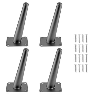 Seimneire 6-Inch Angled Tapered Metal Furniture Legs, Matte Black, 4-Pack