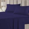 Custom 4-Piece Silk Bed Sheet Set, 100% Egyptian Cotton, 400 Thread Count, Navy Blue, UK King view 2