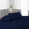 Custom Silk 4-Piece Bed Sheet Set, 100% Egyptian Cotton, 400 Thread Count, Extra-Soft, 32 cm Deep Pocket, Navy Blue Stripe, Emperor Size view 3