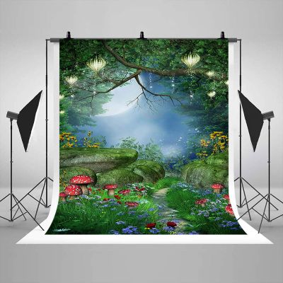 Avezano Enchanted Forest Big Tree and Mushroom Photo Backdrop, 1.2 x 1.8 m