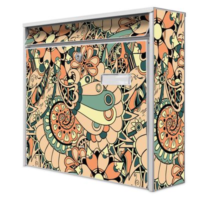 banjado Burg-Wächter Mailbox with Flower 3 Design, 32 x 36 x 10 cm, Without Newspaper Compartment