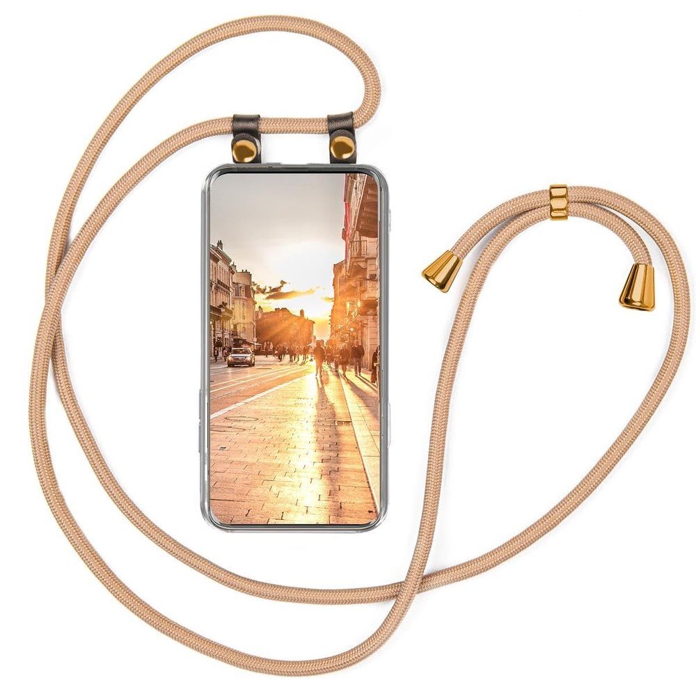 moex Honor 9X Phone Case with Detachable Strap, 155 cm Cord, Gold