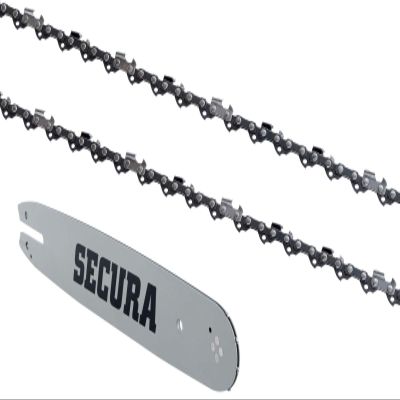 SECURA 2 Ripping Saw Chains + Guide Bar Compatible with Alpina 600 Chainsaw, 50 cm, 3/8 in, 72 Drive Links, 1.5 mm