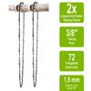 SECURA 2 Ripping Saw Chains + Guide Bar Compatible with Alpina 600 Chainsaw, 50 cm, 3/8 in, 72 Drive Links, 1.5 mm view 2