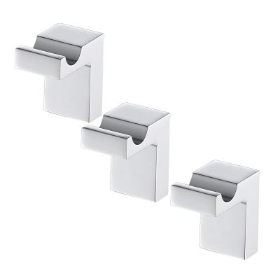 GLYYR Chrome Wall-Mounted Coat and Towel Hooks, 304 Stainless Steel and Brass, 3 Hooks