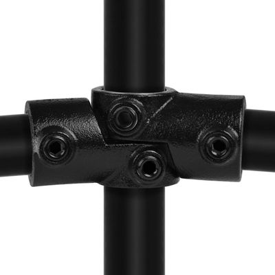 Klemp Black Adjustable Angle Joint, 85–135, Double-Adjustable Pipe Connector with Screws, Type 49BD – 42.4 mm / 1 in