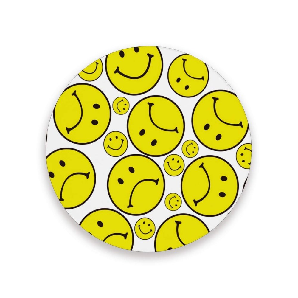 MONTOJ Coasters with Happy or Sad Faces