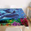 Morbuy Washable 3D Dolphin Tablecloth, Rectangular Water-Resistant Polyester, 55 x 87 in view 1