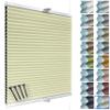 SchattenFreude Custom Honeycomb Pleated Blind for Windows & Doors | 100% Blackout | Screw-Mounted in Glazing Bead | Light Yellow (White Back) | 130–140 cm W x 30–100 cm H view 1