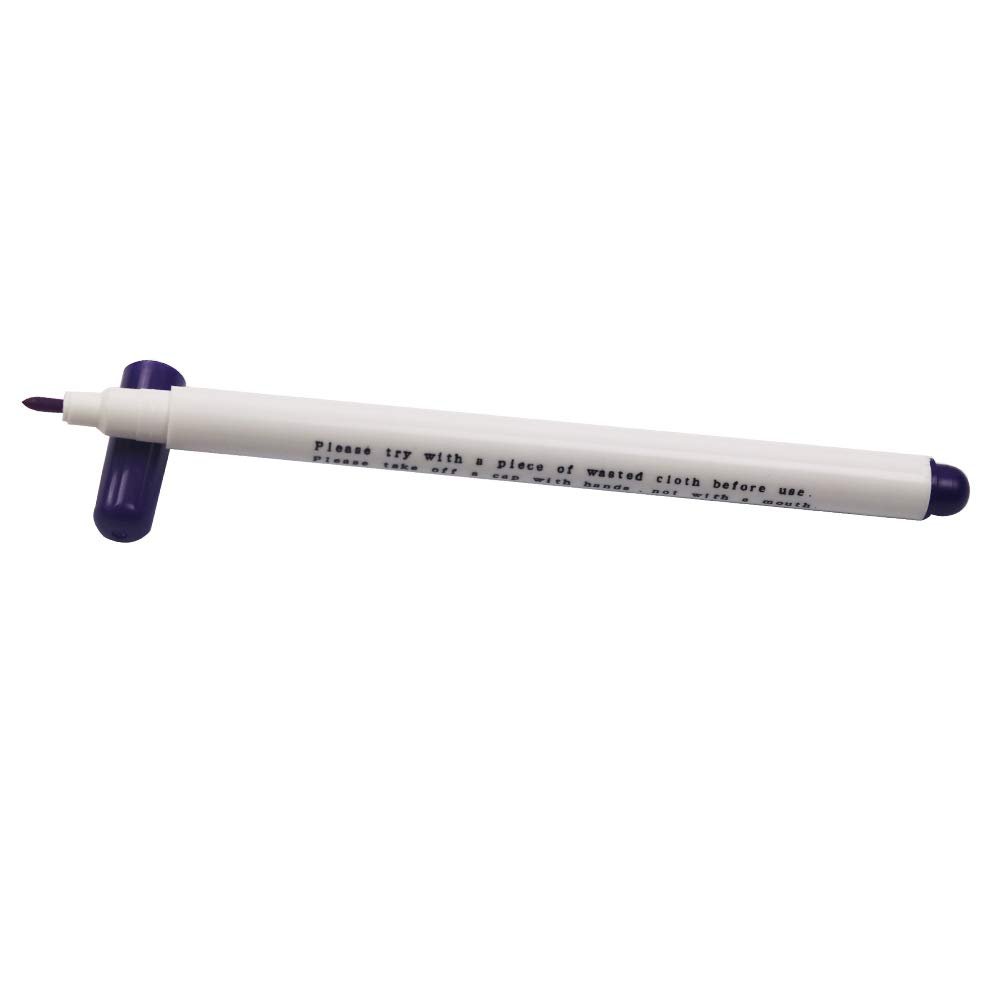 Lankater 1pc Water Erasable Fabric Markers, Disappearing Ink Pens (Purple)