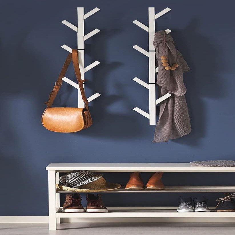 Premium Racks Coat Rack & Hat Shelf - Modern Wall-Mounted Design - White