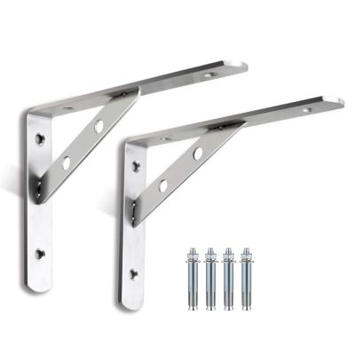 2-Pack Heavy-Duty Stainless Steel Shelf Brackets