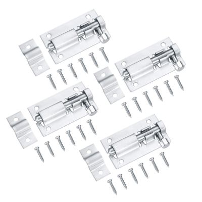 4-Pack 3-Inch Door Bolts, Stainless Steel Slide Latches