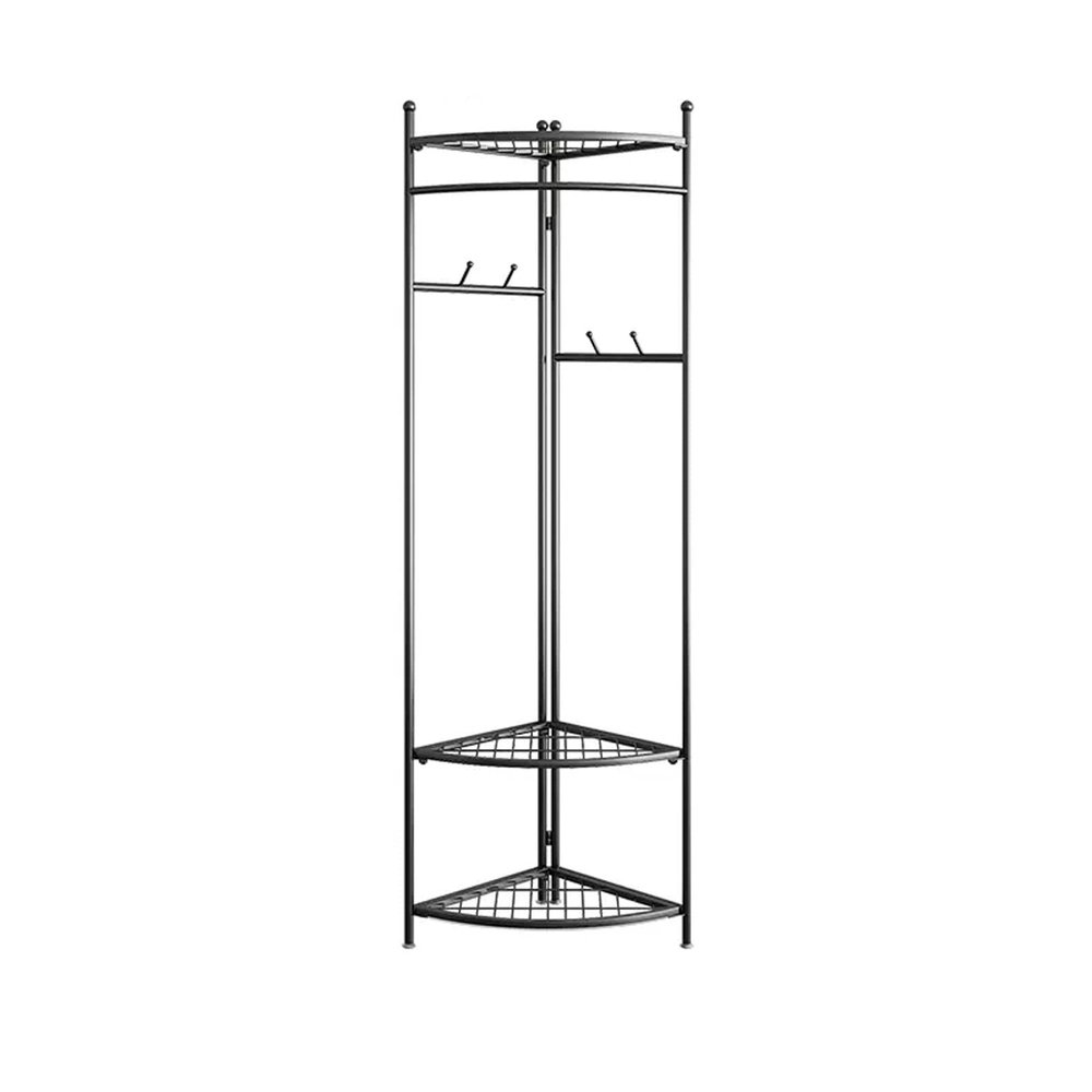 PTTRNS Metal Floor Coat Rack for Hallway or Bedroom, Rod Style (Color D)