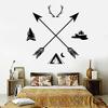 NSRJDSYT Hunting Club Vinyl Wall Decal, Tribal Hunter Camping Arrows, Ethnic Style, Removable, 44 x 42 cm view 1
