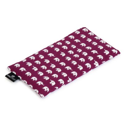 Yoga Studio Organic Eye Pillow, 23 x 13 cm, Flaxseed-Filled Cotton, for Tired Eyes, Relaxation and Headaches (Purple Elephant)