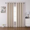 CUCRAF Blackout Curtains with Grommets, 2-Piece Set, H245 x W140 cm, Beige view 1