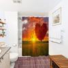 Oduo Red Flowers Shower Curtain, Waterproof, 120 x 180 cm view 2