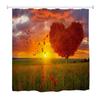 Oduo Red Flowers Shower Curtain, Waterproof, 120 x 180 cm view 3