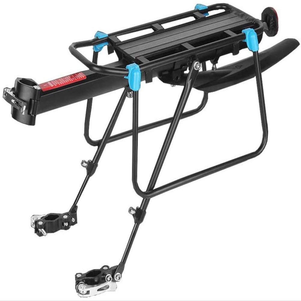 Mountain Bike Rear Rack, Adjustable Aluminum Alloy Rack with Reflective Fenders, 110 lb Capacity