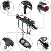 Mountain Bike Rear Rack, Adjustable Aluminum Alloy Rack with Reflective Fenders, 110 lb Capacity view 3
