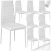 tectake Set of 8 Elegant Ergonomic Dining Chairs with High Backrest, White view 1