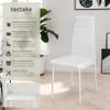 tectake Set of 8 Elegant Ergonomic Dining Chairs with High Backrest, White view 2