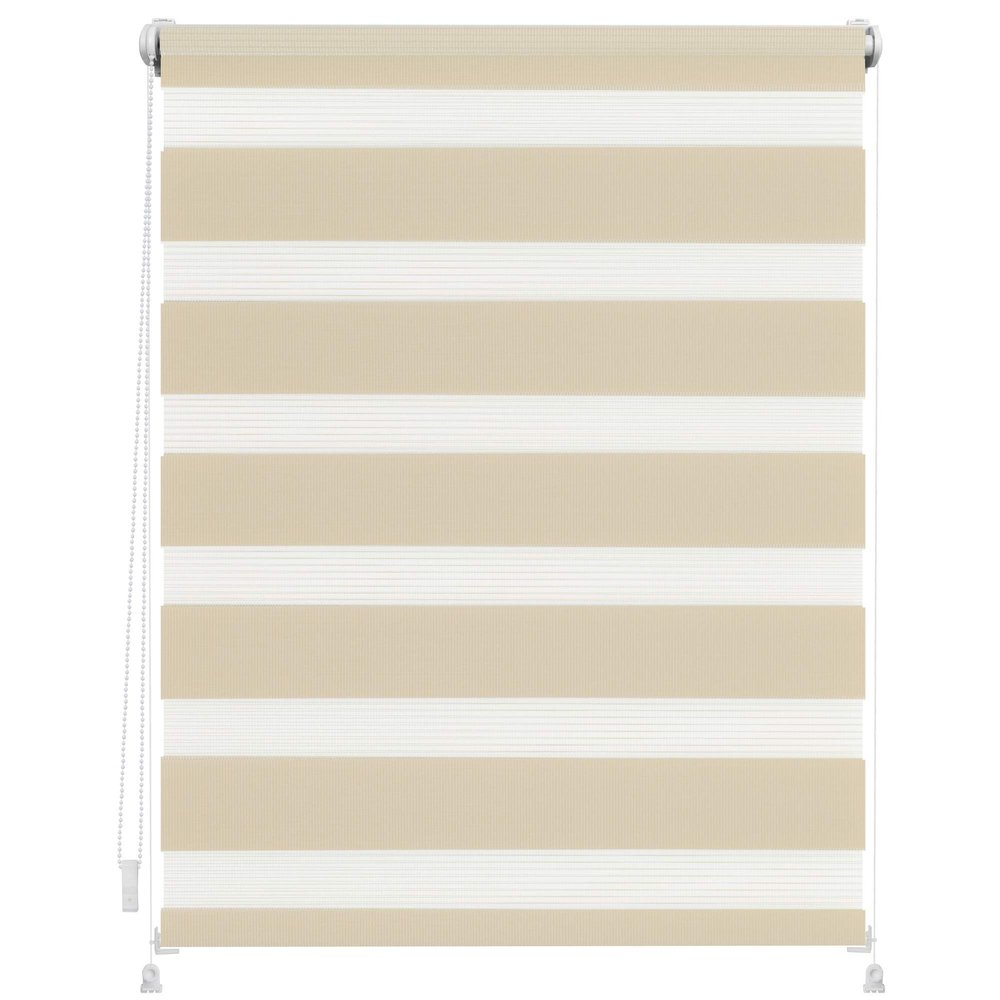 Lichtblick Blackout Double Roller Shade, No Drilling, Cream, 70 x 150 cm (W x L)