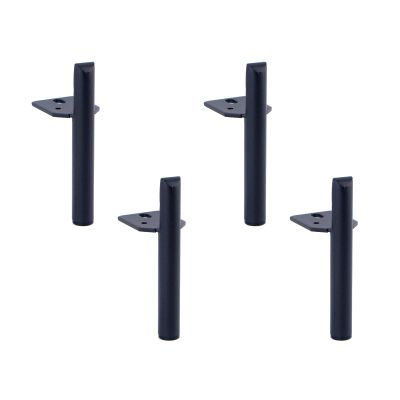 L-Shaped European-Style Metal Furniture Legs for Coffee Tables, Sofas, Cabinets and TV Stands, 4-Pack, 130 mm, Matte Black