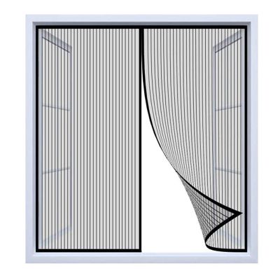 Black Magnetic Insect Screen Curtain for Windows, No Drilling, 210 × 190 cm