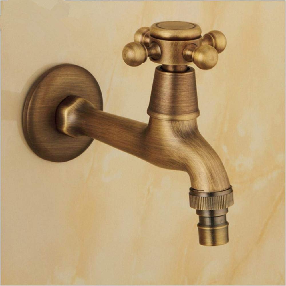 Copper Washing Machine Faucet, Retro Mop/Pool Tap, Single Cold, Long Faucet
