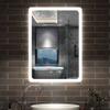 Aica Sanitär LED Bathroom Mirror 60 × 80 cm with Clock and Touch Control view 1