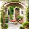 A.Monamour Self-Adhesive Door Wallpaper, 3D Italian Old Street Architecture, Flowers and Garden, Vinyl Wall Mural, 90 x 200 cm view 1