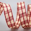 finemark 20 m x 40 mm Plaid Christmas Ribbon, Bordeaux/Cream/Gold (124), Lurex Wired Edge view 4